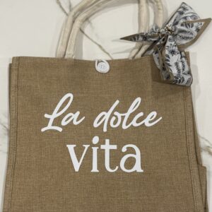 Sac en jute avec foulard et broche II