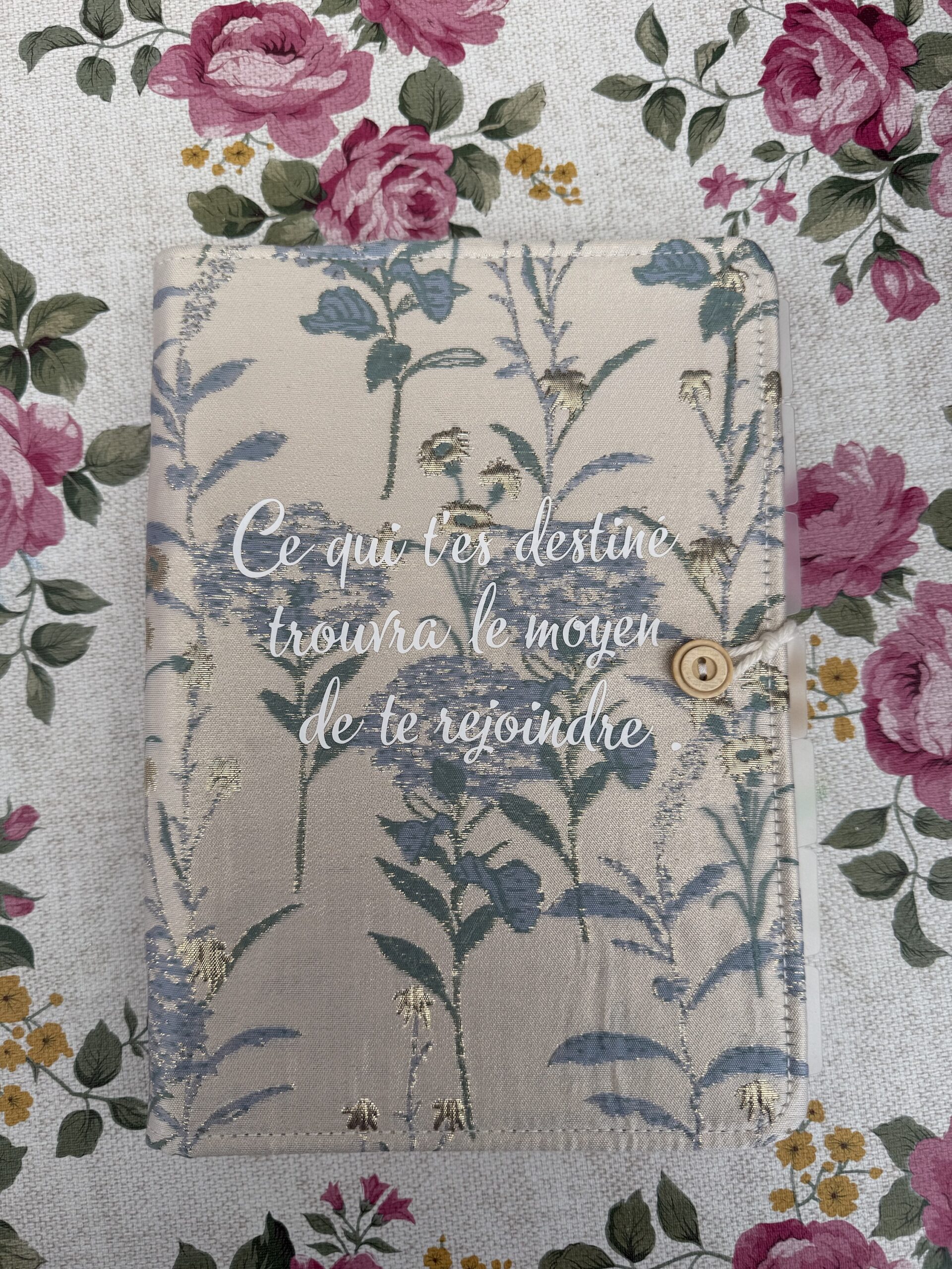 Carnet à anneau en tissu