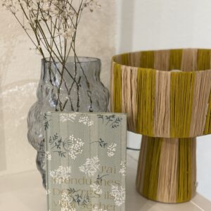 Carnet tissu fleurs vert d’eau