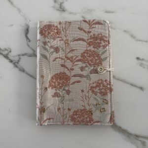 Carnet à anneau en tissu rose